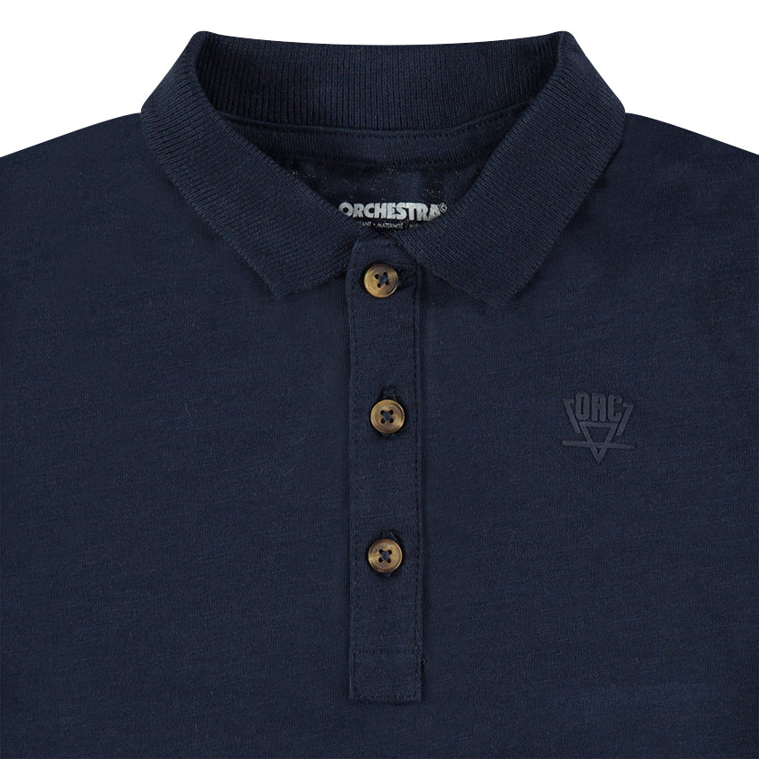 Junior - Polo manches longues en jersey slub avec logo printé 