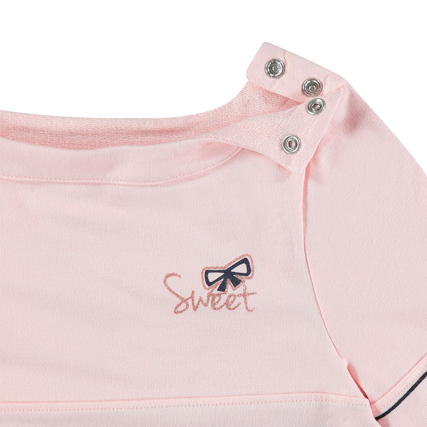 Marinière en molleton avec motif pailleté printé 