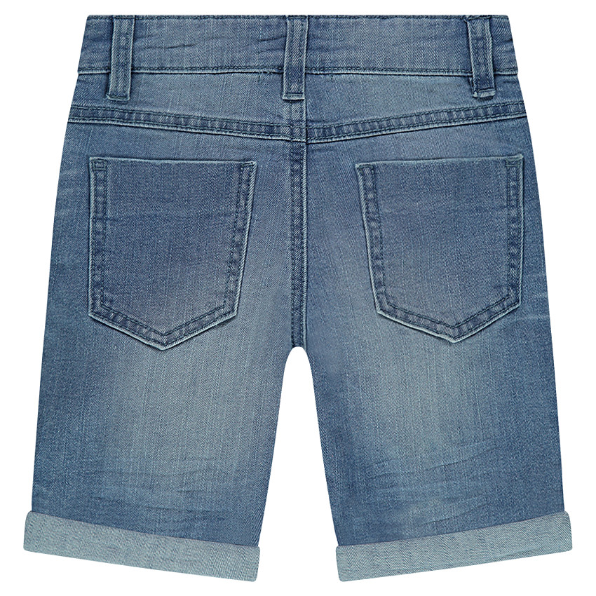 Bermuda en jeans effet used 