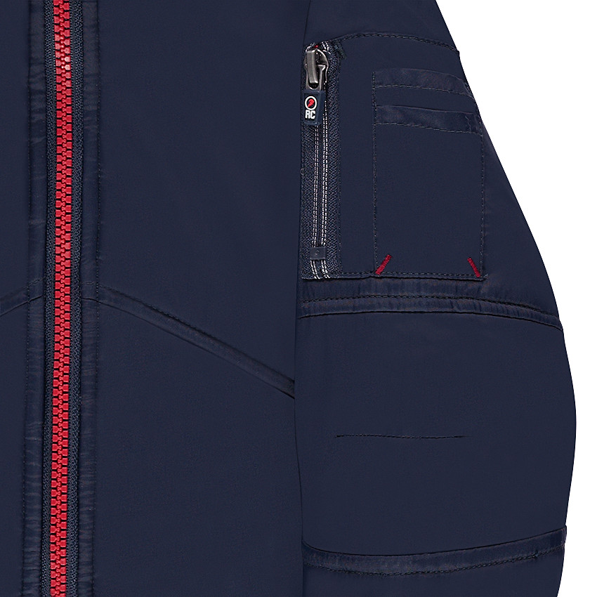 Blouson en nylon doublé jersey avec poches zippées 