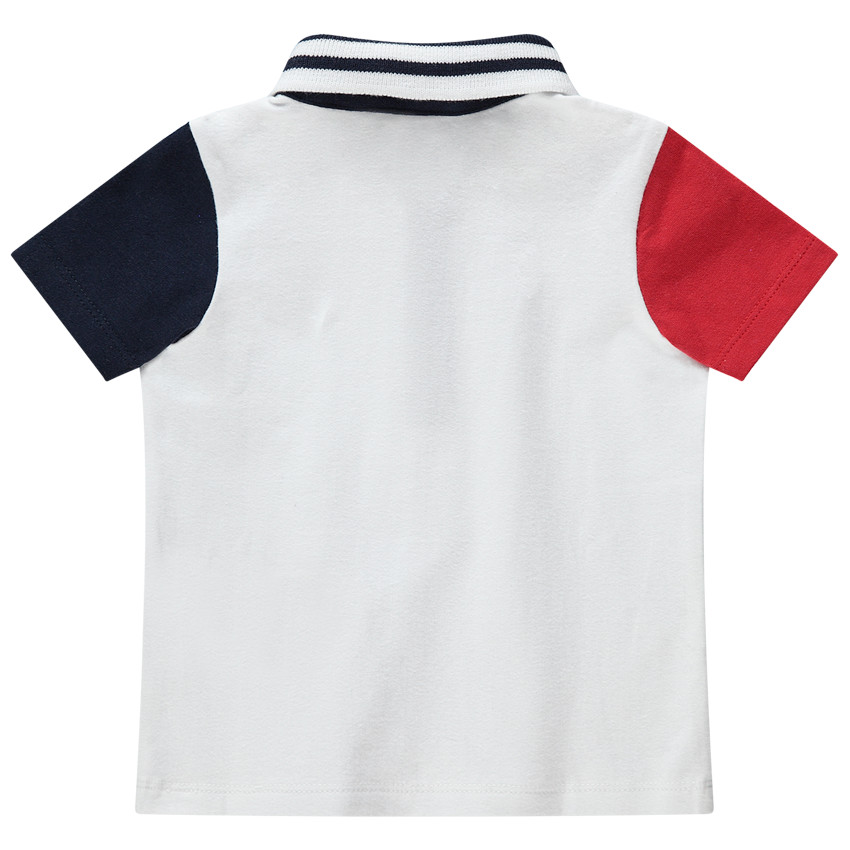 Polo manches courtes contrastées en coton  