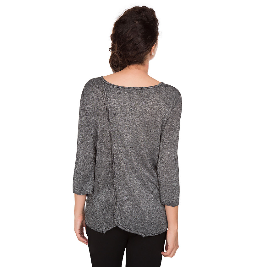 Pull de grossesse en lurex avec pans croisés au dos 