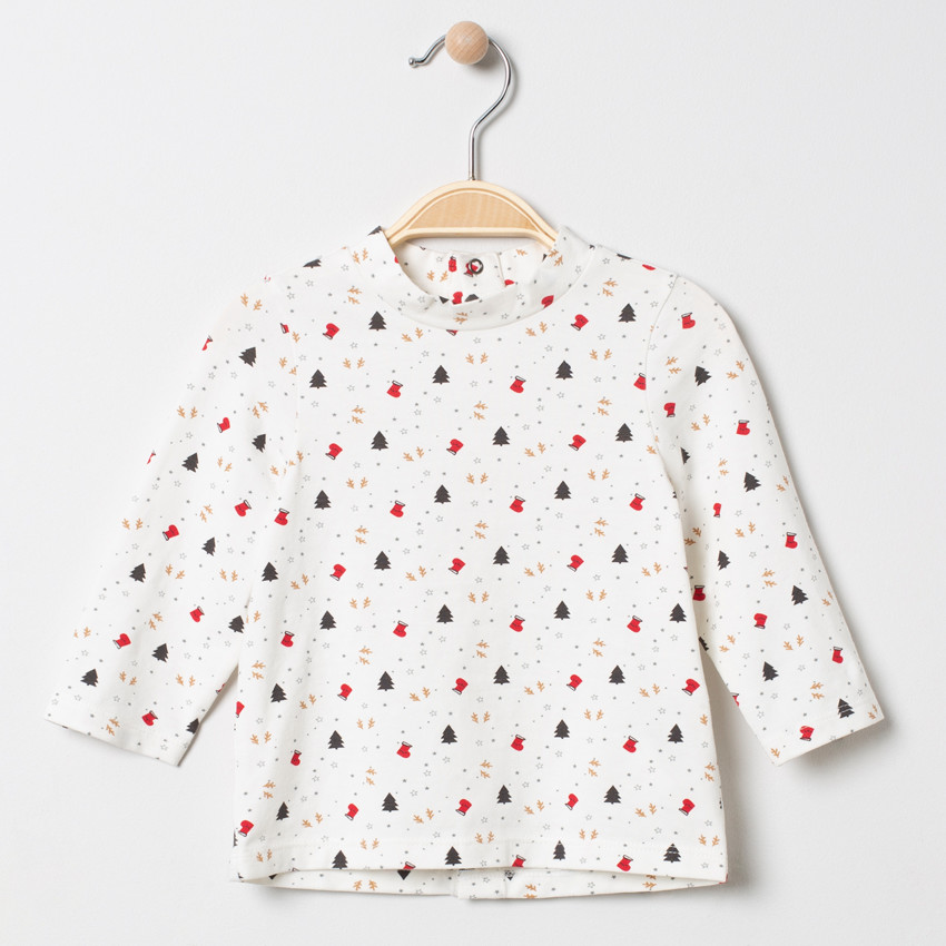 Sous-pull col cheminée à imprimé esprit Noël all-over 