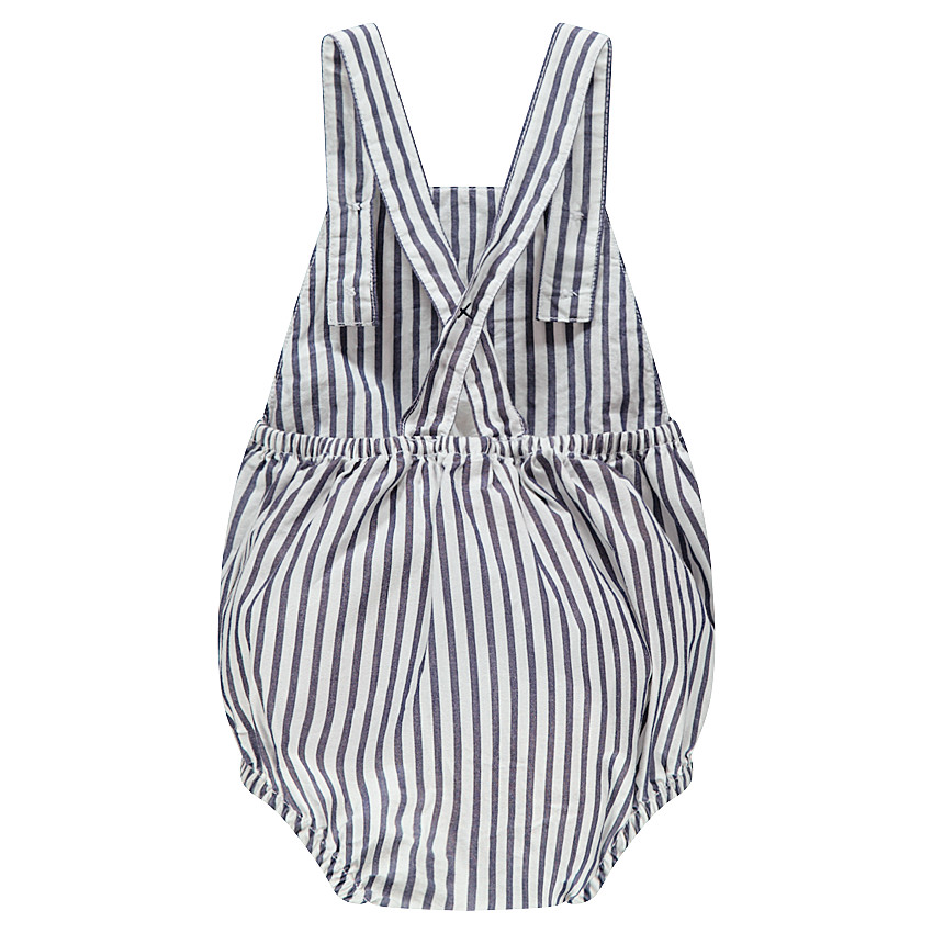 Combinaison courte avec rayures et soleil brodé 