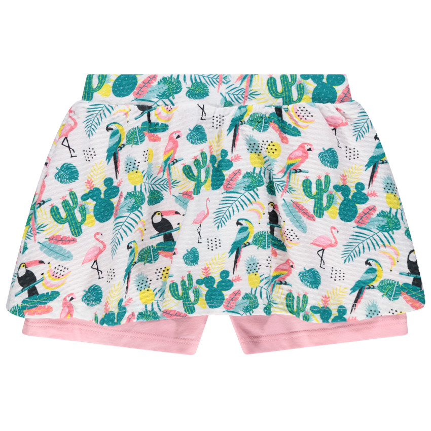 Jupe short à imprimés esprit jungle 