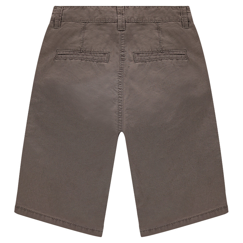 Junior - Bermuda van geverfde twill met aantreklintjes 