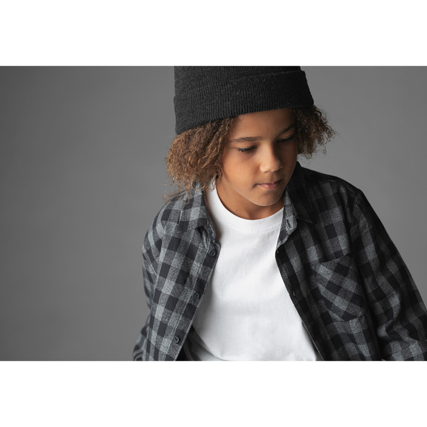 Junior - Chemise manches longues à carreaux all-over 