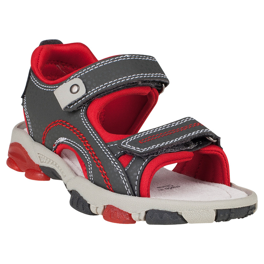 Nu-pieds à scratchs avec empiècements contrastés 