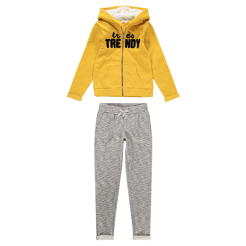 Junior - Jogging en molleton avec message en sequins et bouclette 