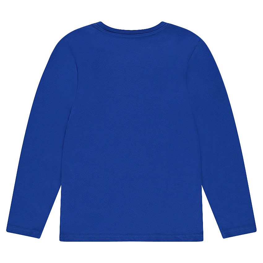 Tee-shirt manches longues en jersey uni avec print fantaisie 