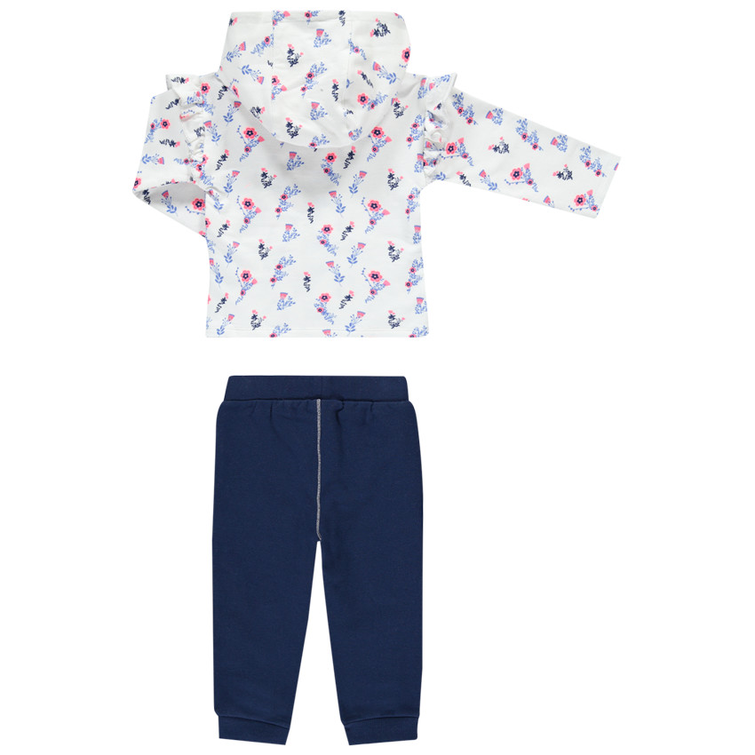 Jogging avec gilet imprimé fleurs all-over et pantalon uni 