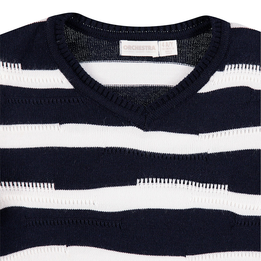 Pull en tricot avec rayures contrastées en jacquard 