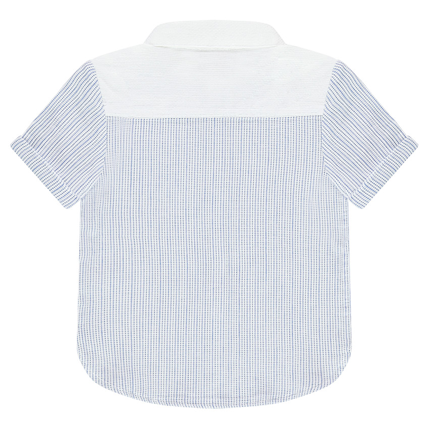 Chemise manches courtes en coton fantaisie avec poche 