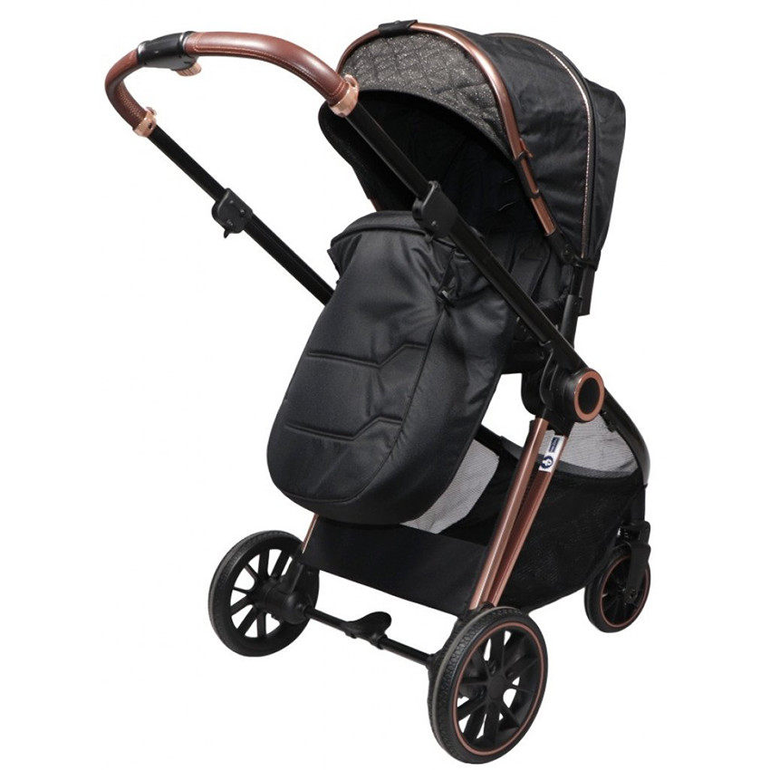 Poussette duo avec nacelle Fenix - Noir/Rose Gold 