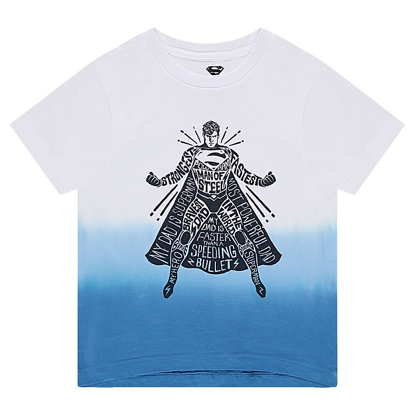 Tee-shirt manches courtes en jersey slub avec Warner Superman priné devant 