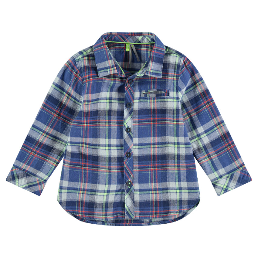 Chemise manches longues en flanelle à carreaux 