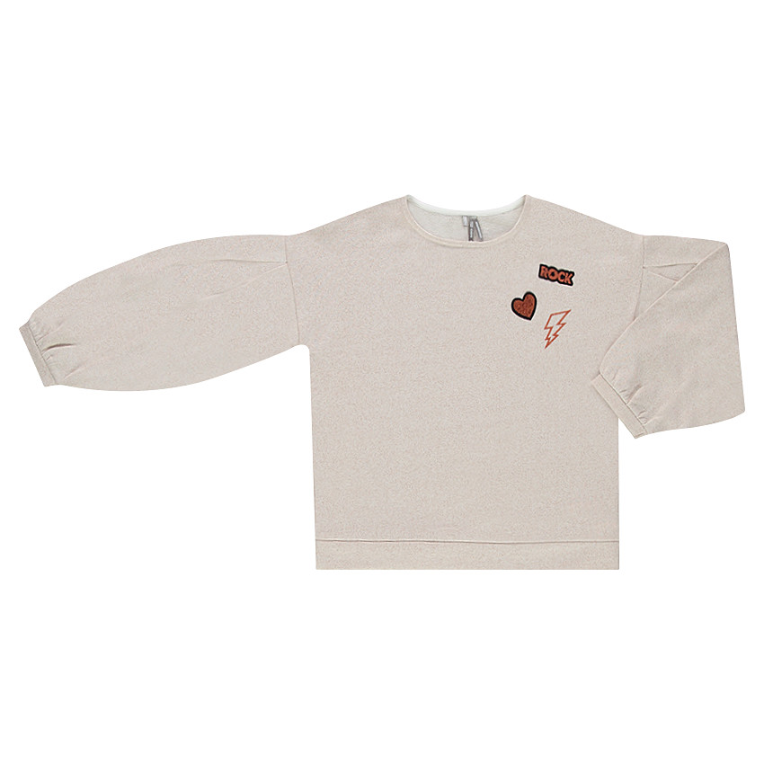 Junior - Sweat en molleton mélangé de fil brillant avec motif brodé 
