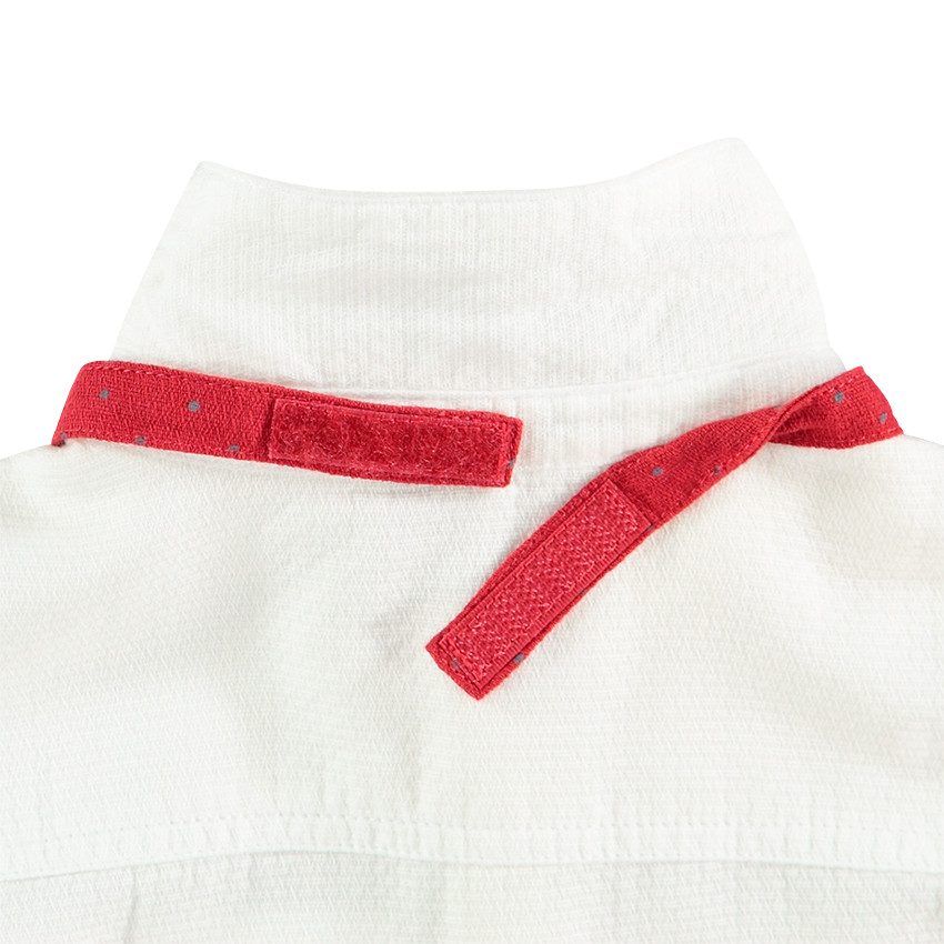 Chemise manches longues en coton fantaisie avec noeud amovible 