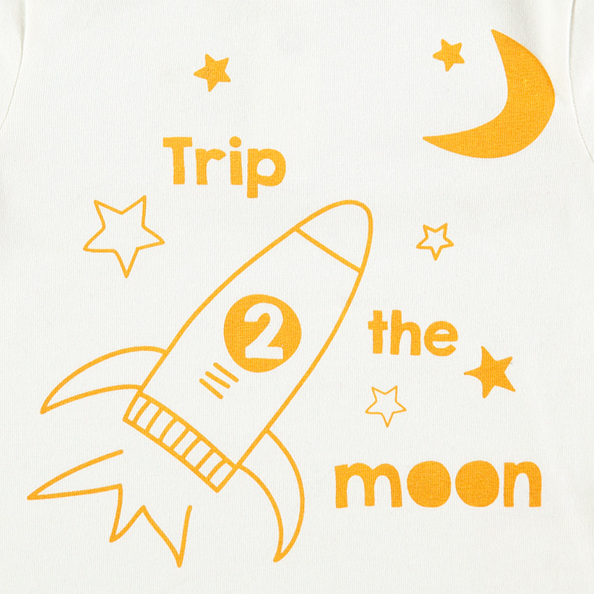 Sous-pull col cheminée avec fusée et étoiles printées 