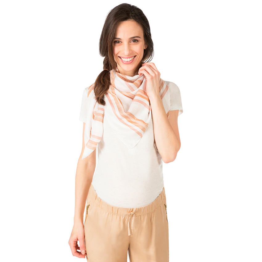 Foulard en viscose avec rayures en jacquard 