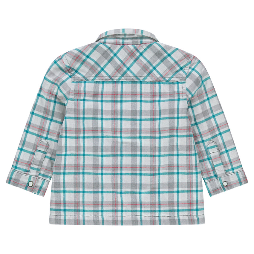 Surchemise en flanelle à carreaux doublée sherpa avec poche fantaisie 