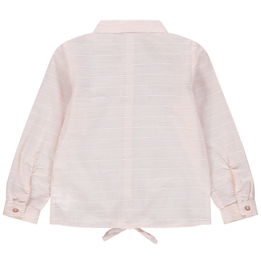 Chemise à rayures ton sur ton et liens à nouer 