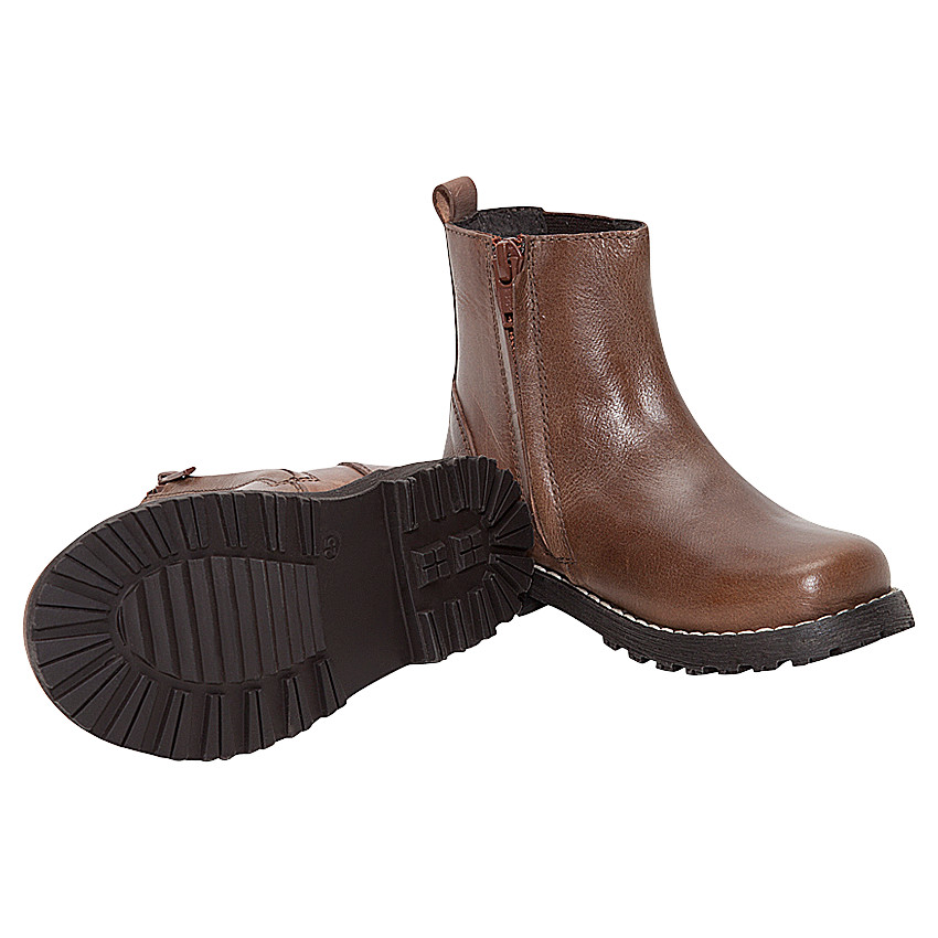 1/2 bottes en cuir à élastique et zip 
