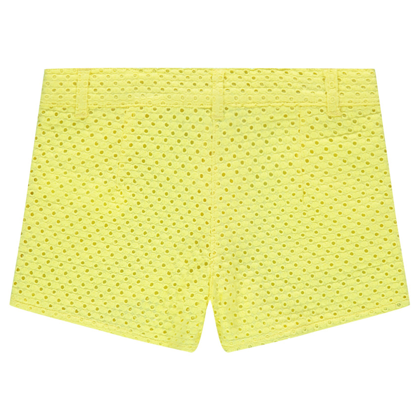 Short en broderie anglaise jaune 
