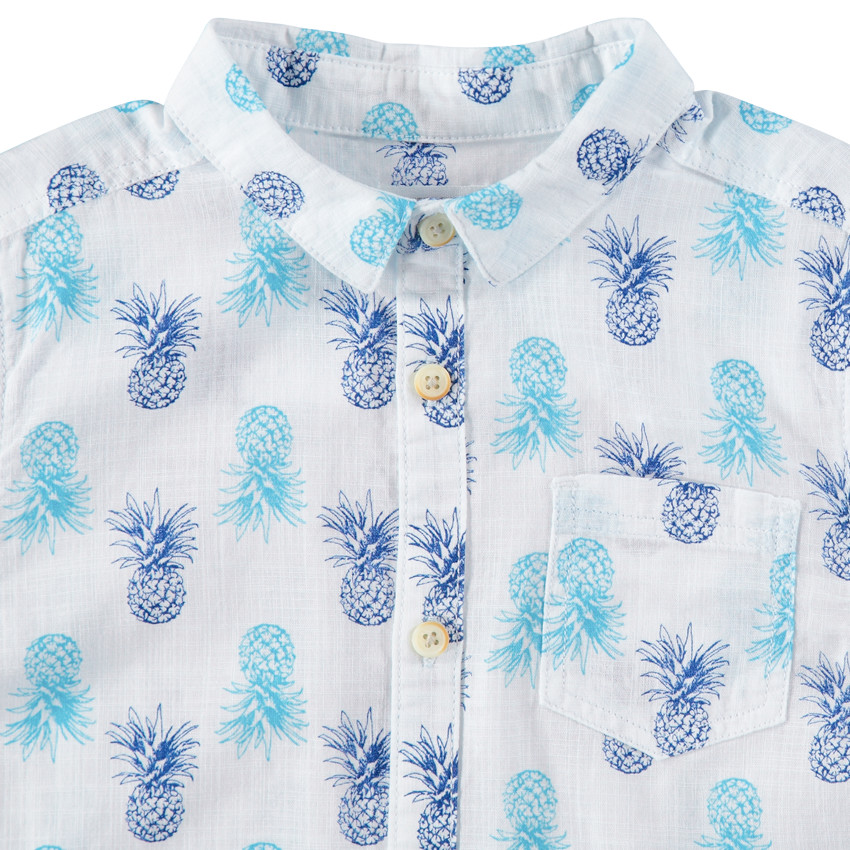 Chemise manches courtes avec ananas imprimés all-over 