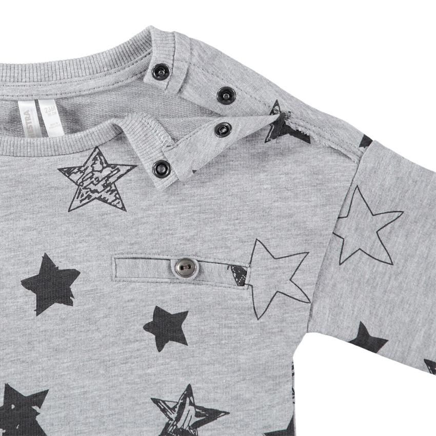 T-shirt manches longues en jersey print étoiles all-over 