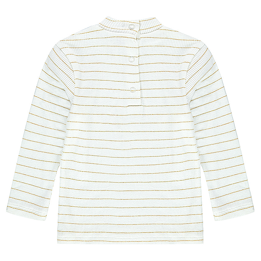 Sous-pull rayé à côtes et col montant 