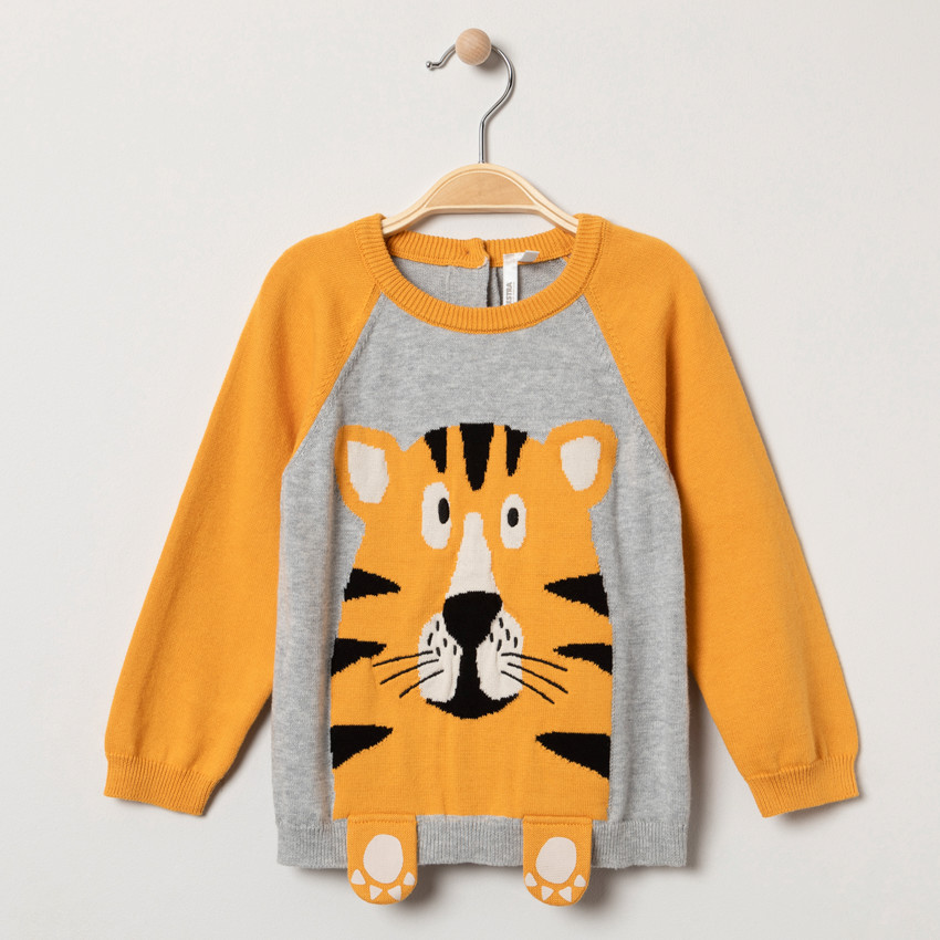 Pull en tricot motif tigre en jacquard 