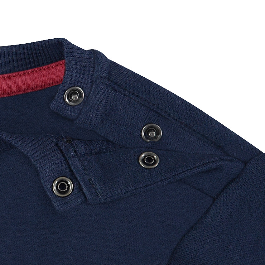 Sweat en molleton effet 2 en 1 avec print fantaisie et poche 