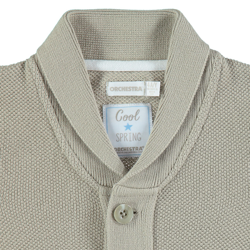 Gilet de cérémonie en maille épaisse avec col châle 