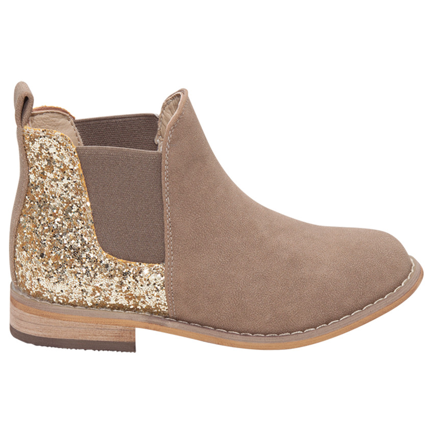 Bottillons effet cuir à paillettes 