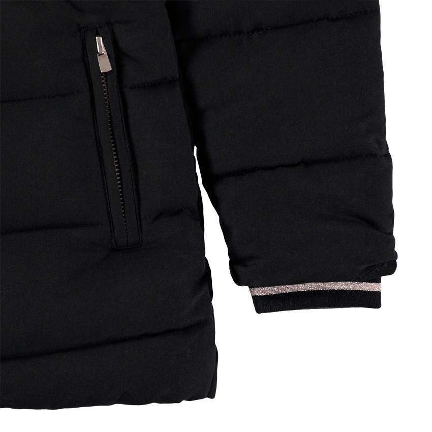 Doudoune à capuche doublée sherpa à bande effet métallisé 