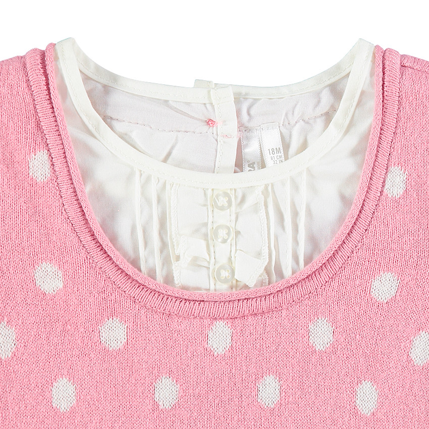 Pull en tricot effet 2 en 1 avec empiècement chemisier 