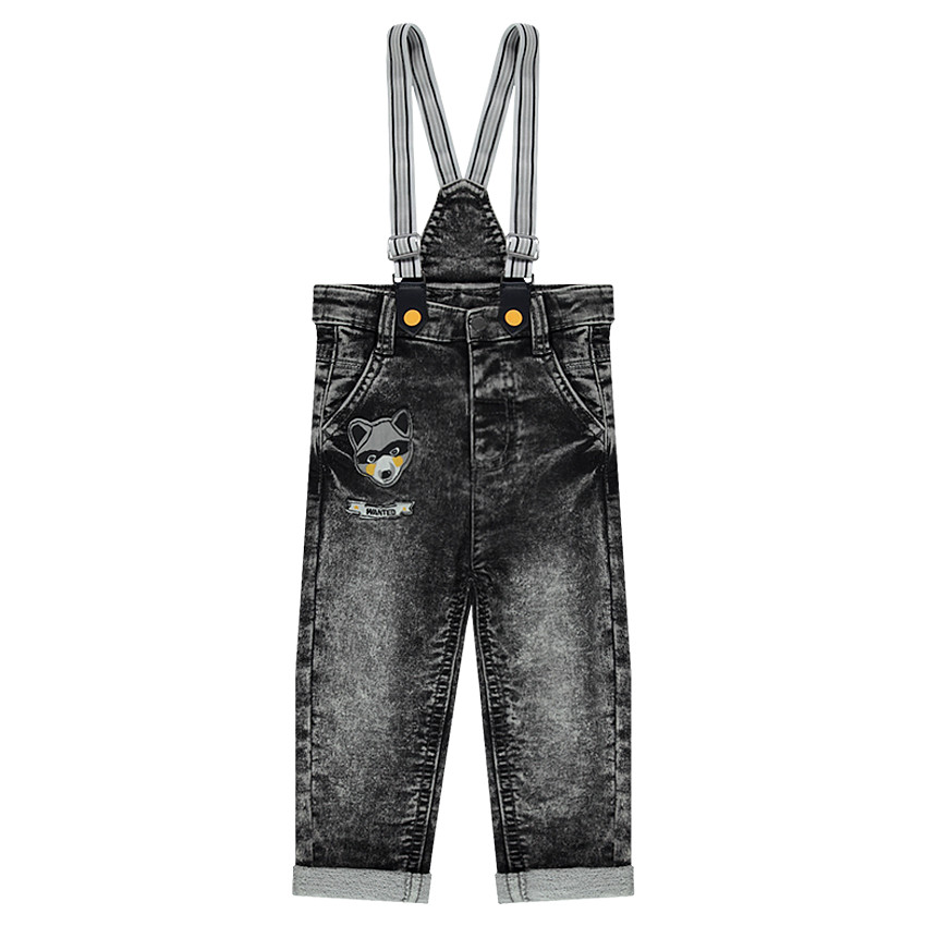 Jeans en molleton effet neige avec bretelles élastiquées 