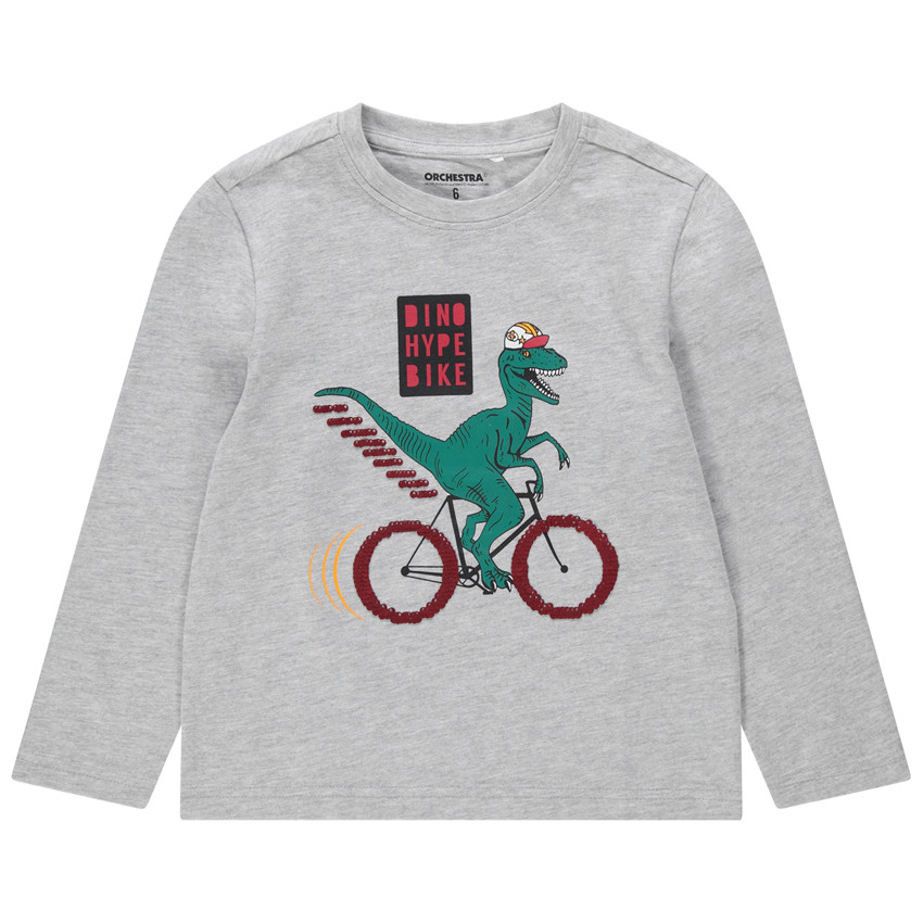 T-shirt manches longues en jersey avec dino printé 