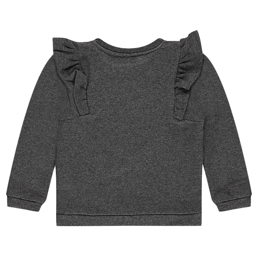 Sweat en molleton avec volants et coeur en sequins magiques 