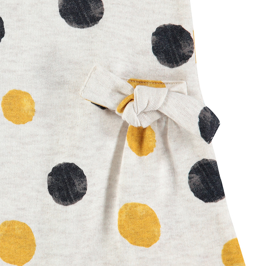 Robe manches courtes en maille à pois colorés 