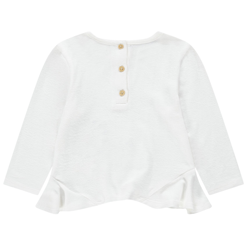 Pull en tricot à fleurs brodées et découpes biseautées 