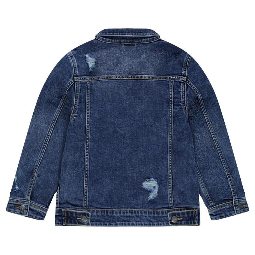 Junior - Veste en jeans effet used avec poches 