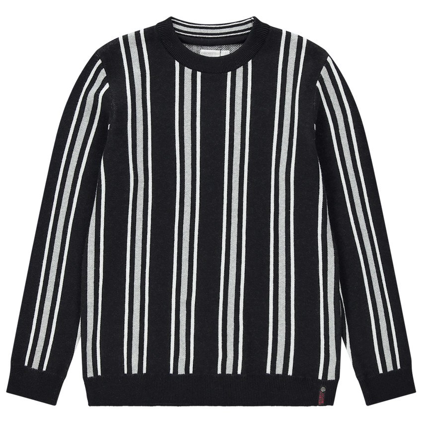 Junior - Pull en tricot à rayures verticales contrastées 