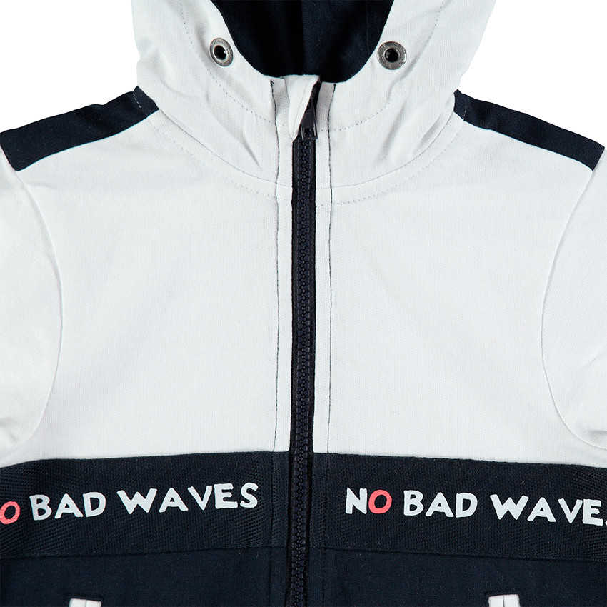 Gilet à capuche en molleton avec inscriptions printées 