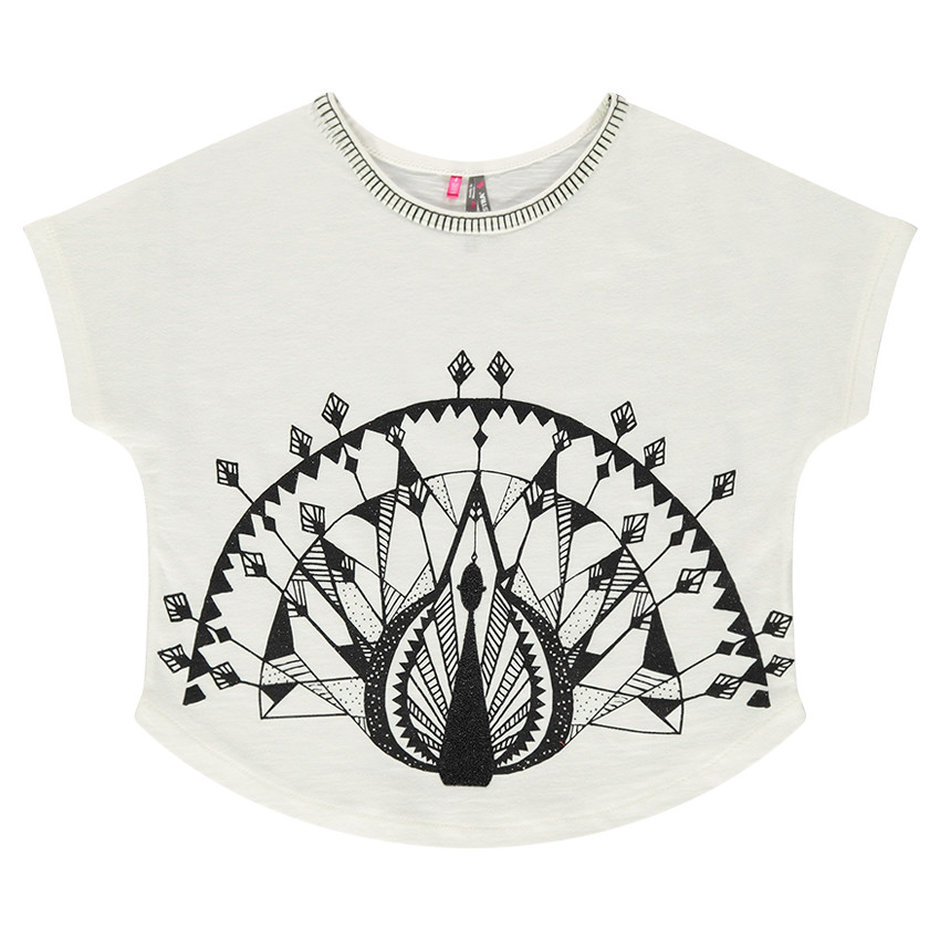 Tee-shirt manches courtes print façon origami 