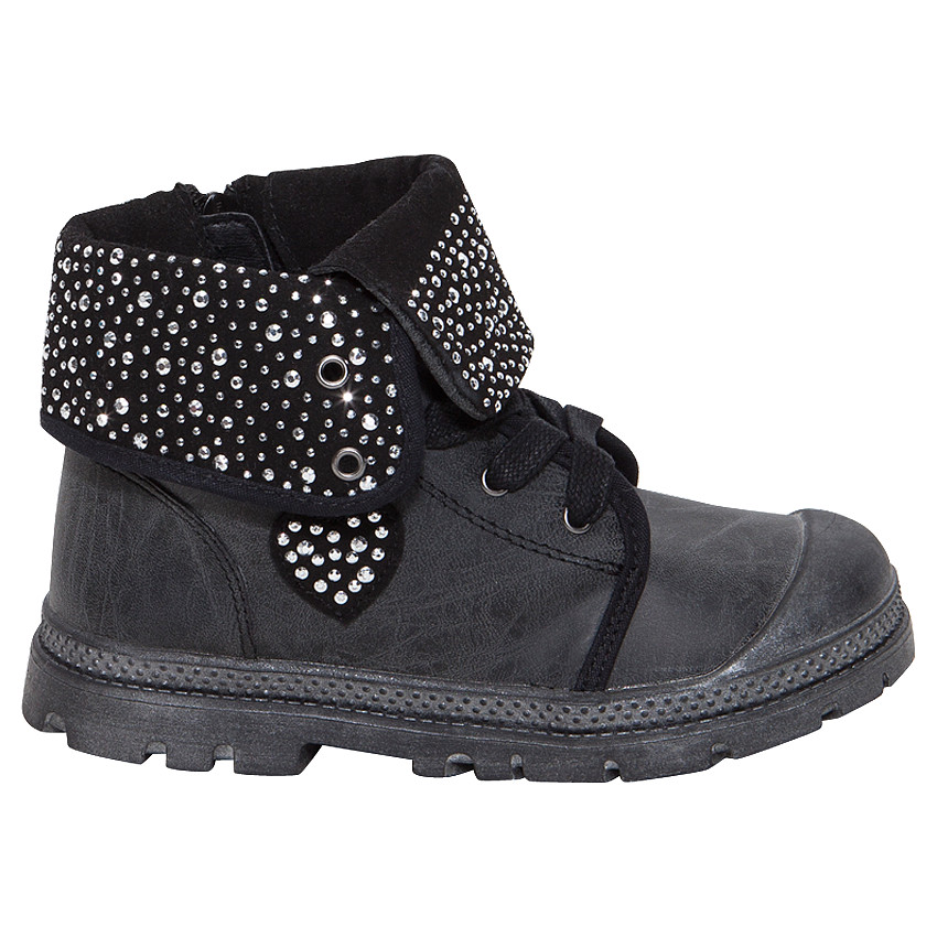 Baskets montantes à revers à strass du 28 au 35 