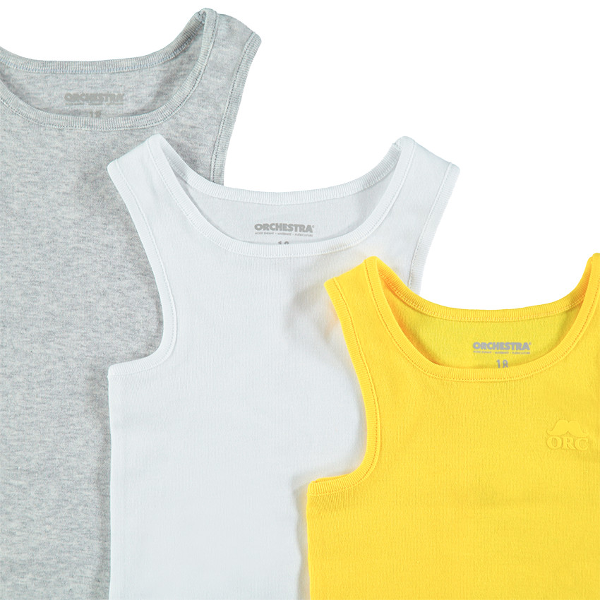 Lot de 3 bodies sans manches avec logo moustache printé 