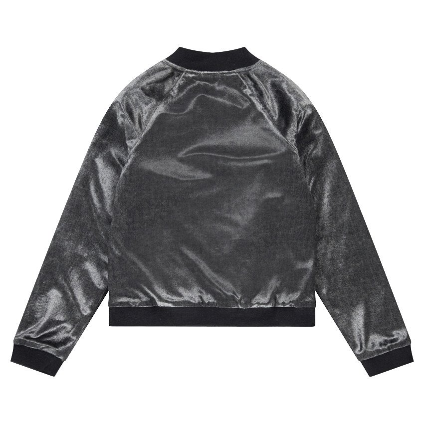 Junior - Gilet en velours avec fleur brodée sur la poitrine 