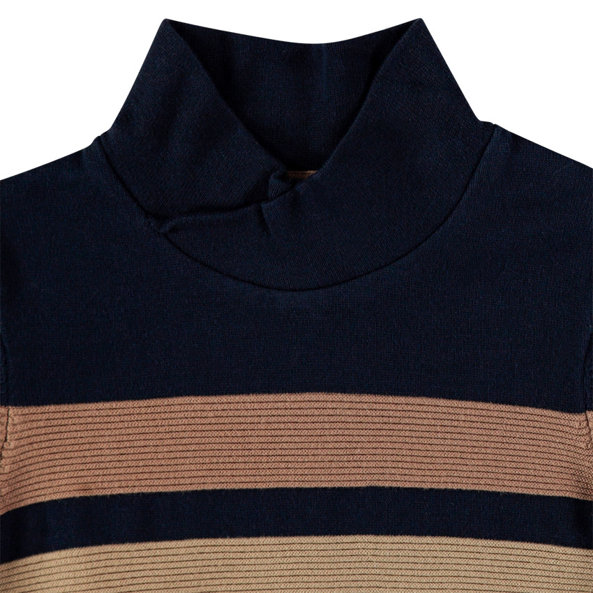 Pull en tricot à col croisé et rayures 